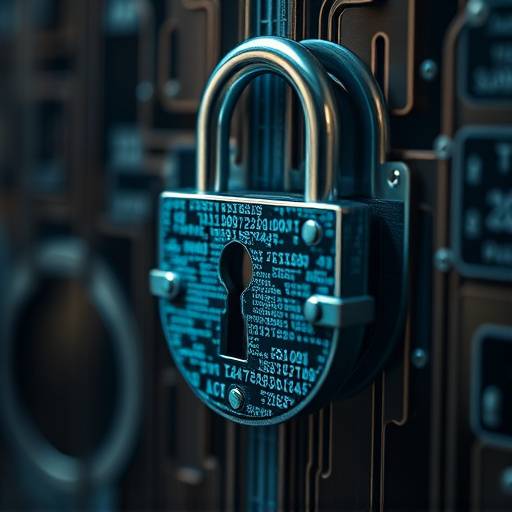 An illustration showing a lock and key representing data security.